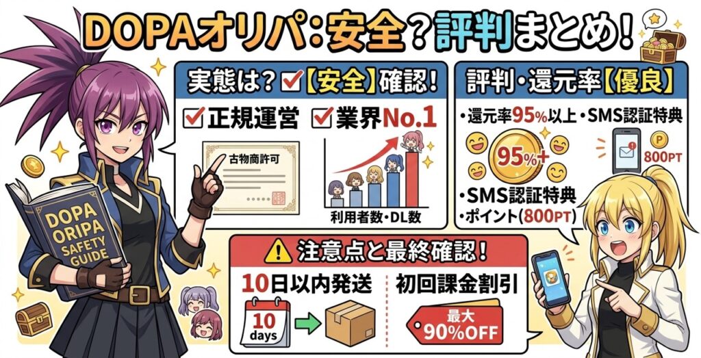 dopaオリパの詐欺かどうか、評判の解説のまとめ