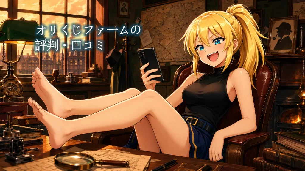実際に投稿されている口コミをまとめて紹介しつつ、理由なども解説しているセクションで使う画像。ヒカリがスマホを見て調べ物をしている様子。