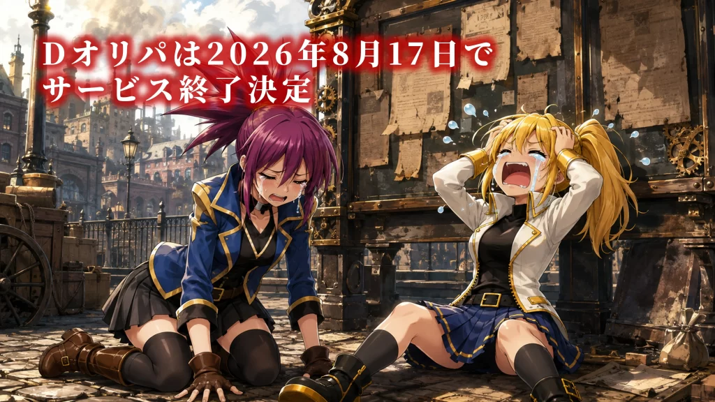 Dオリパが2026年8月17日にサービス終了決定したこととその詳細なスケジュールを解説したセクションの見出し